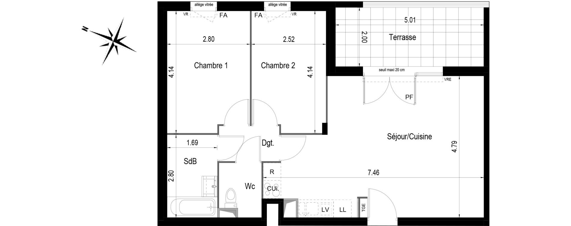 Appartement T3 de 60,83 m2 &agrave; Istres Centre