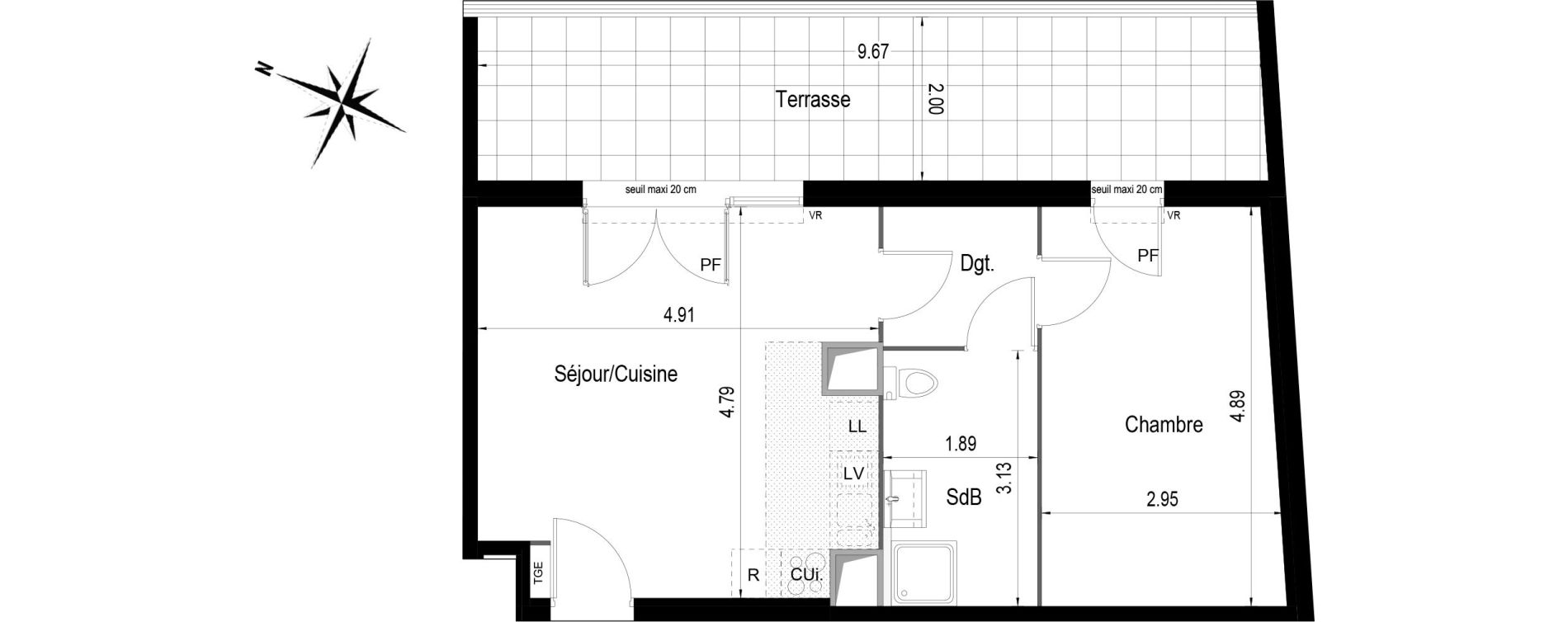 Appartement T2 de 45,09 m2 &agrave; Istres Centre