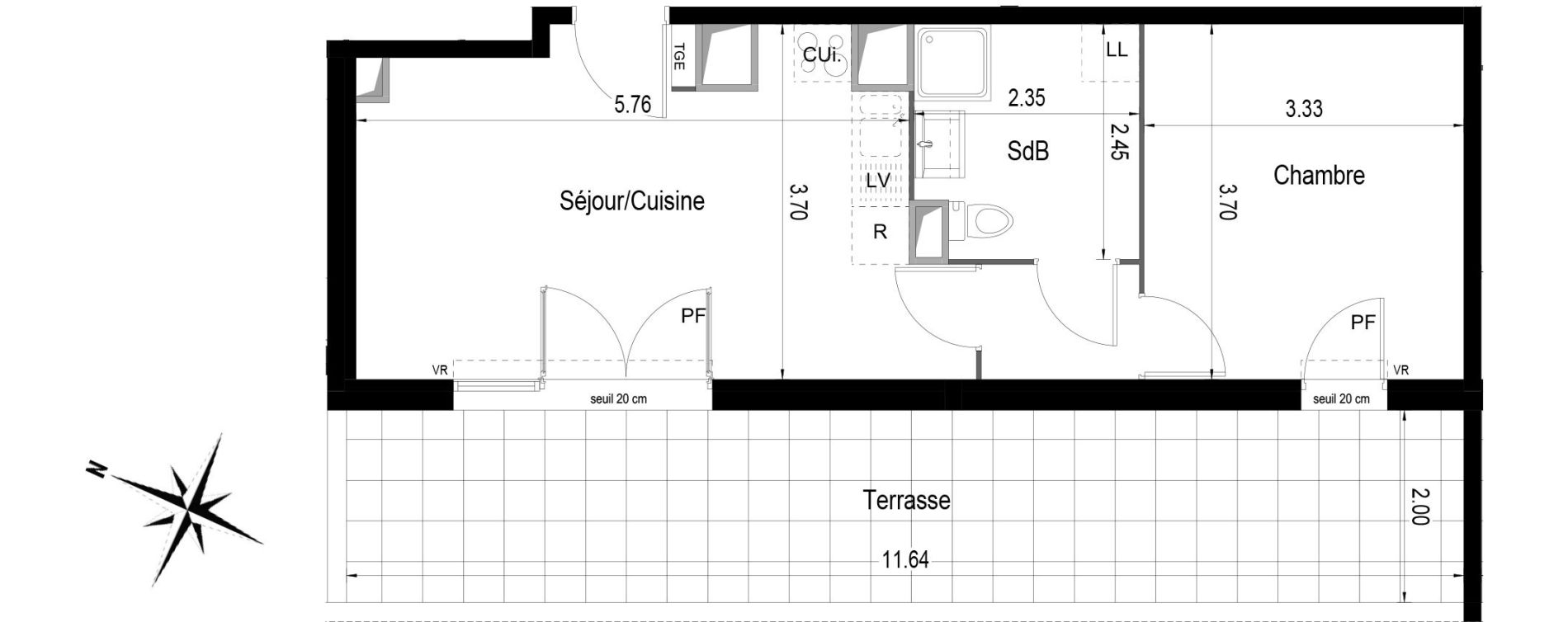 Appartement T2 de 40,07 m2 &agrave; Istres Centre