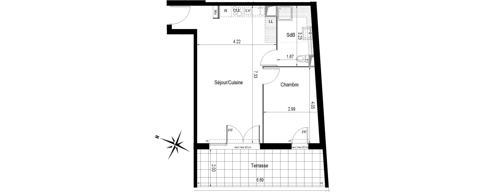Appartement T2 de 46,48 m2 &agrave; Istres Centre