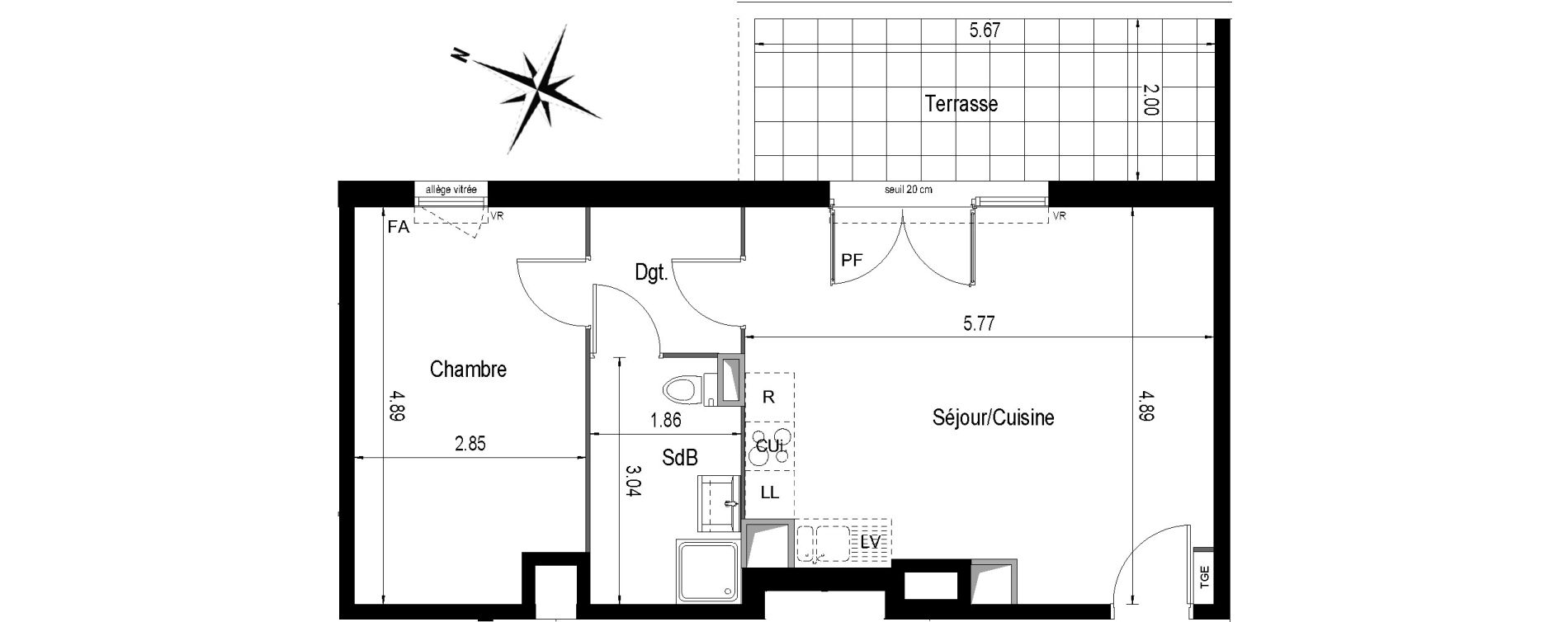 Appartement T2 de 48,28 m2 &agrave; Istres Centre