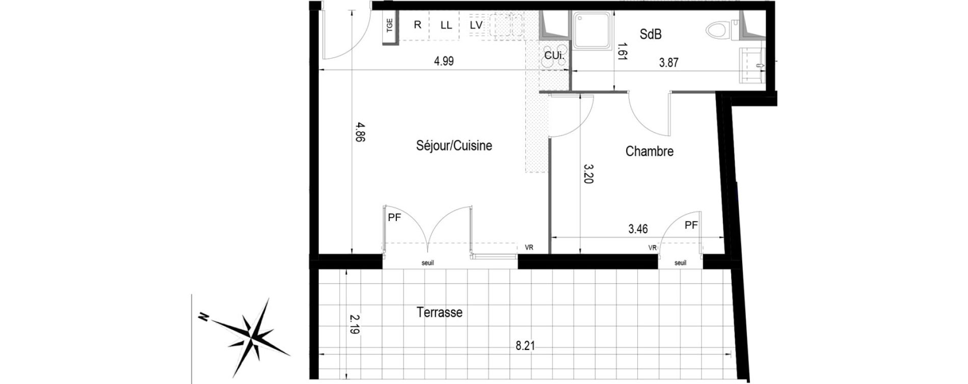 Appartement T2 de 39,00 m2 &agrave; Istres Centre