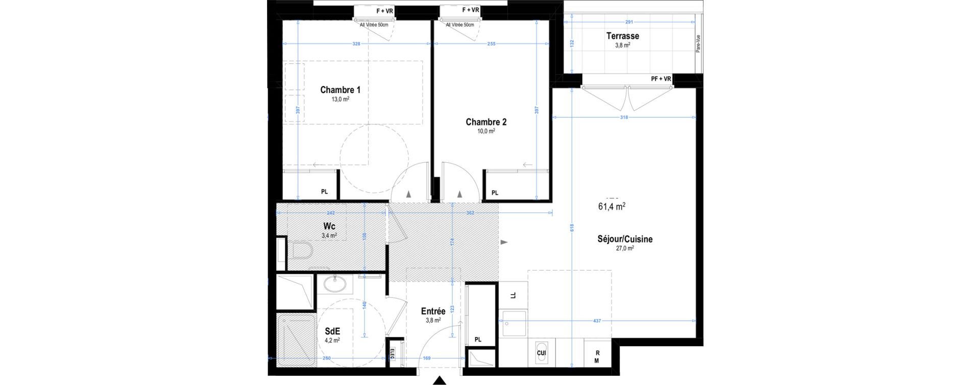 Appartement T3 meubl&eacute; de 61,40 m2 &agrave; Istres Les beaumes