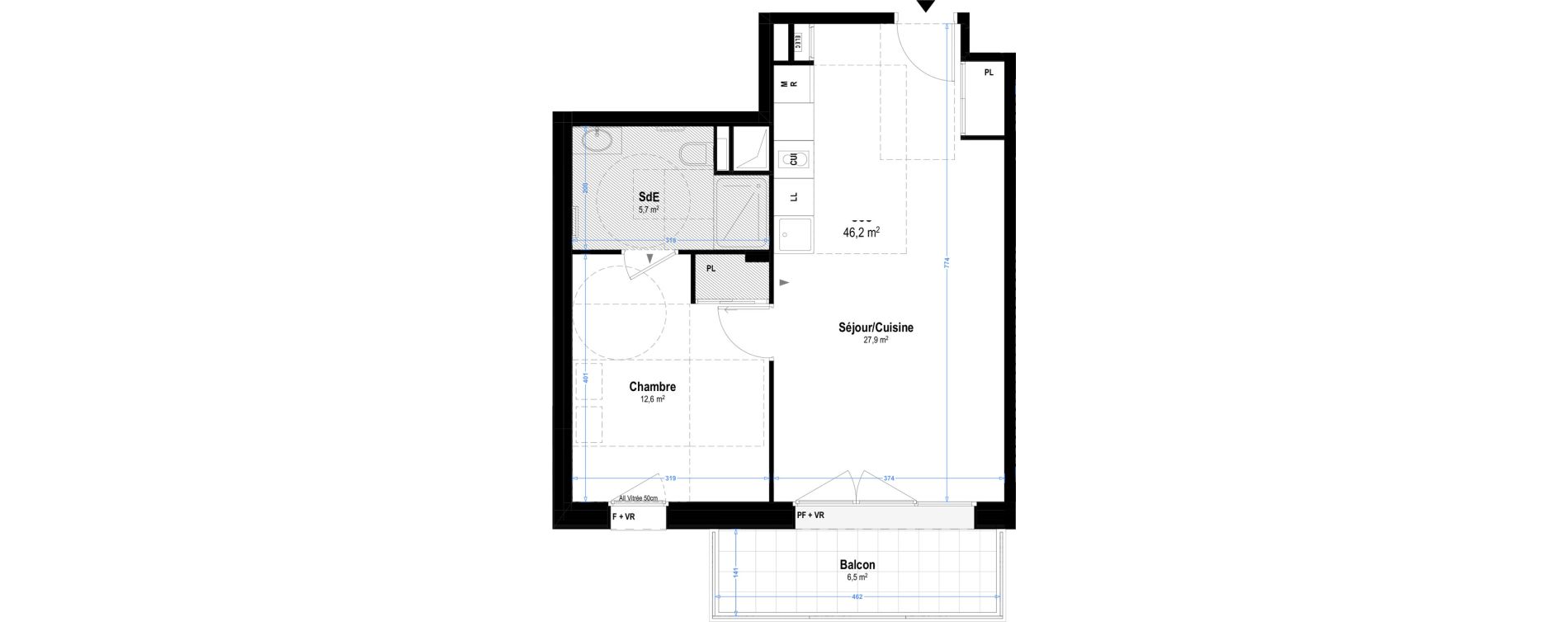 Appartement T2 meubl&eacute; de 46,20 m2 &agrave; Istres Les beaumes