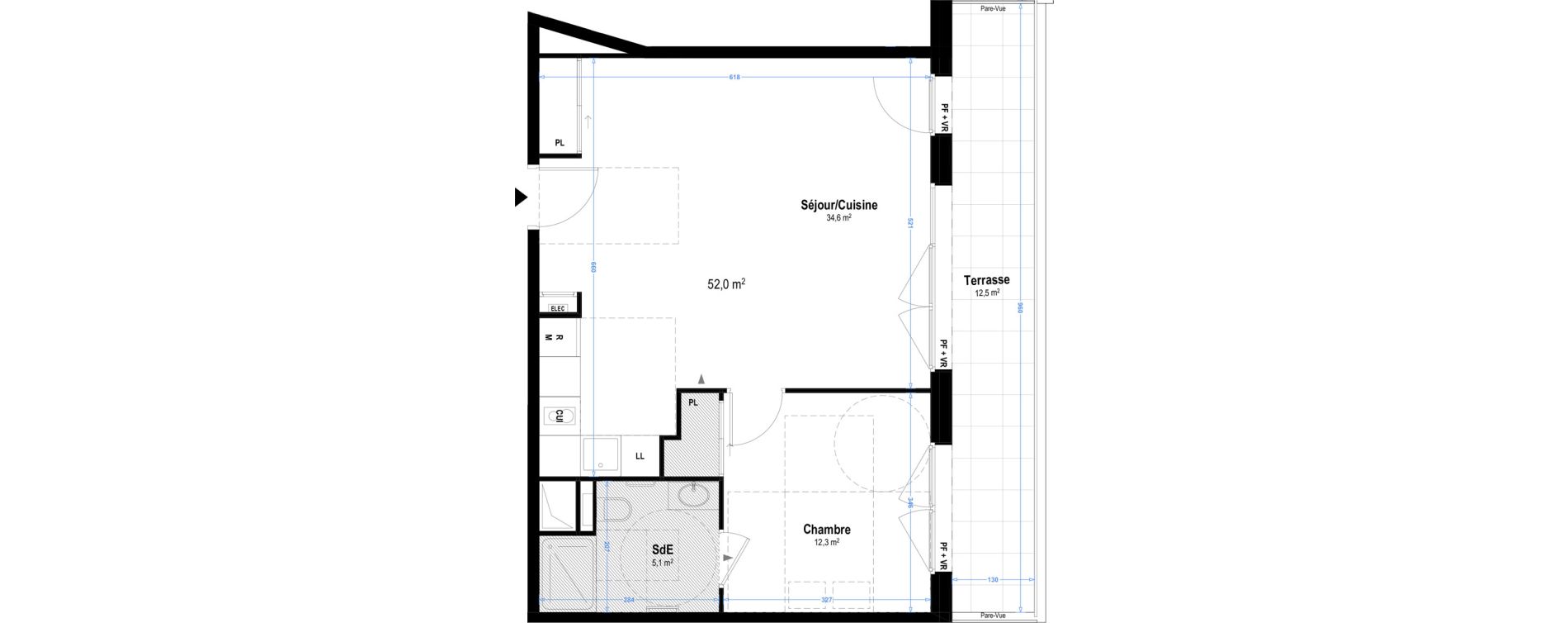 Appartement T2 meubl&eacute; de 52,00 m2 &agrave; Istres Les beaumes