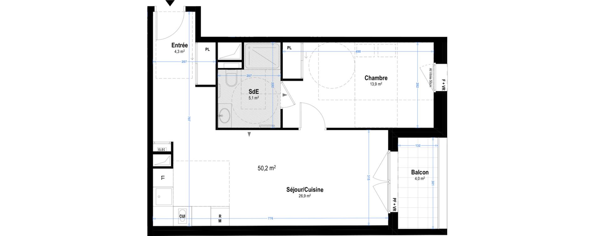 Appartement T2 meubl&eacute; de 50,20 m2 &agrave; Istres Les beaumes