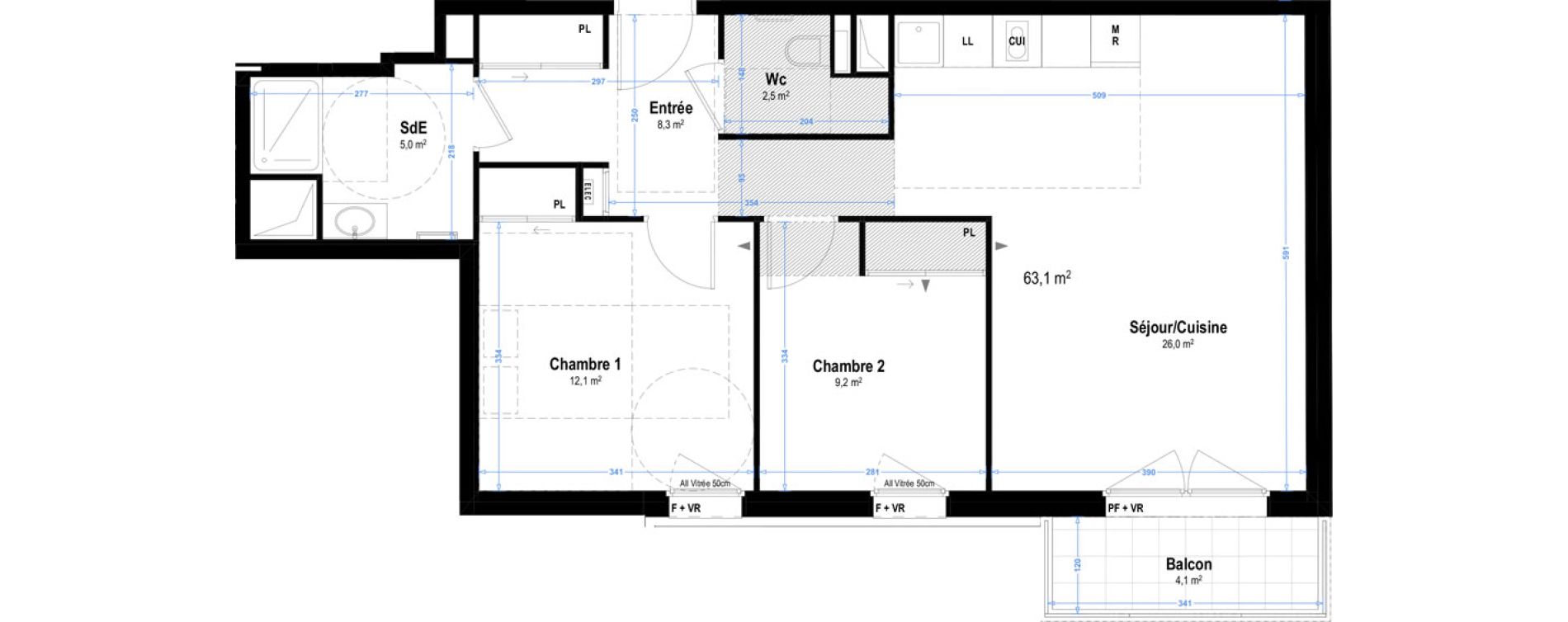 Appartement T3 meubl&eacute; de 63,10 m2 &agrave; Istres Les beaumes