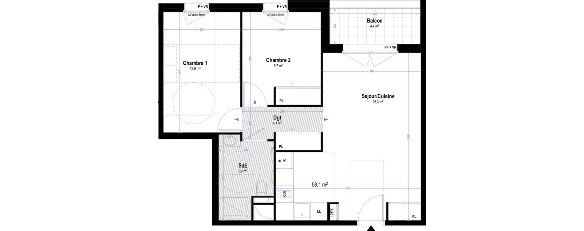 Appartement T3 meubl&eacute; de 58,10 m2 &agrave; Istres Les beaumes