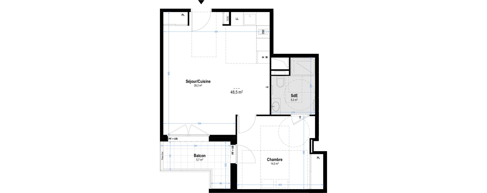 Appartement T2 meubl&eacute; de 48,50 m2 &agrave; Istres Les beaumes