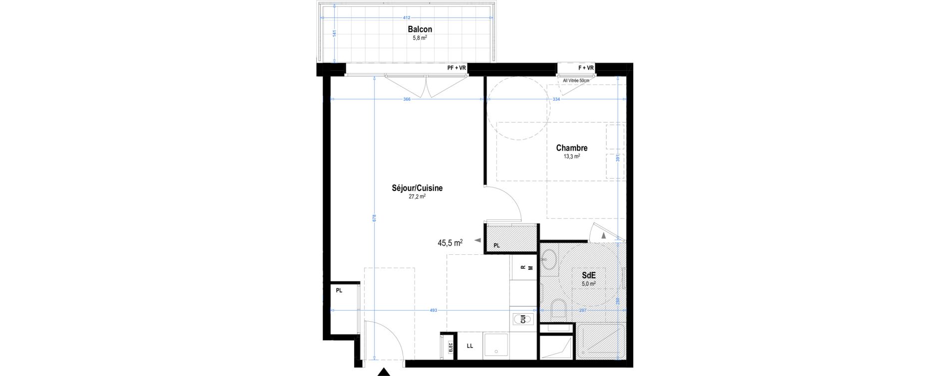 Appartement T2 de 45,50 m2 &agrave; Istres Bardin