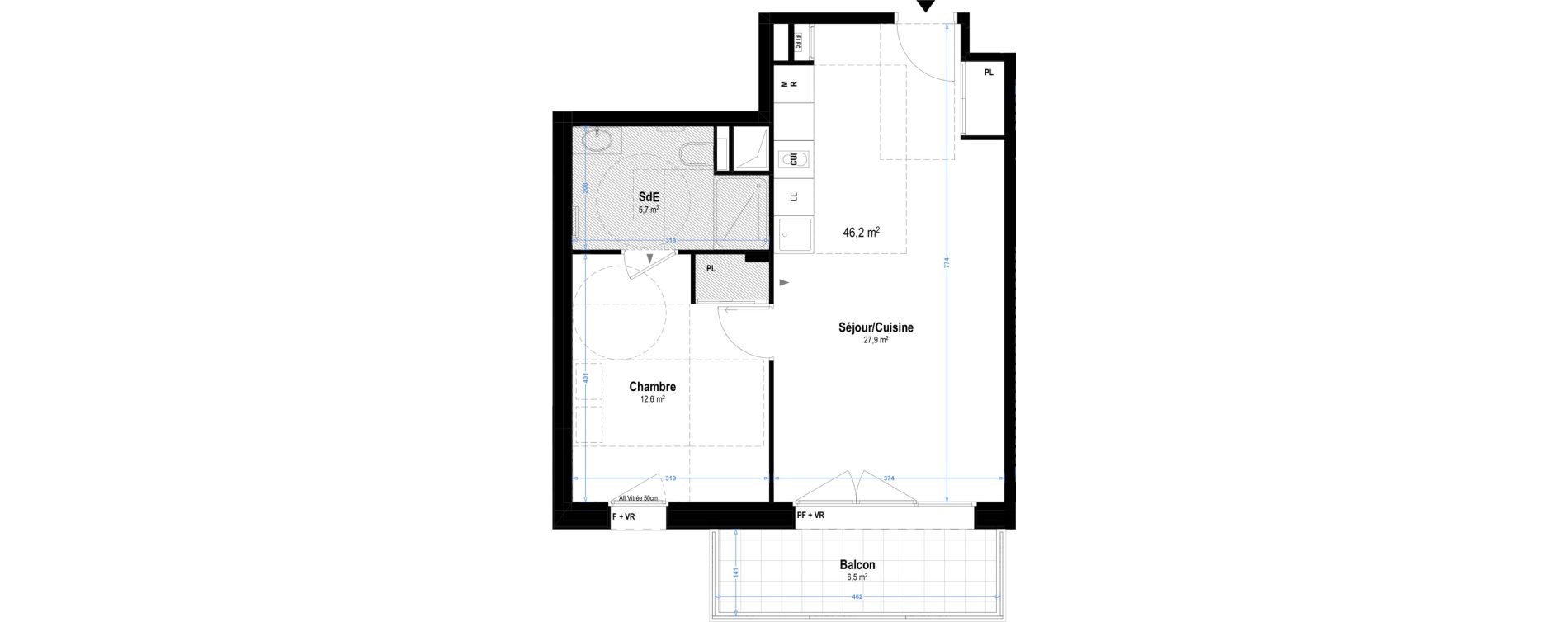 Appartement T2 de 46,20 m2 &agrave; Istres Bardin