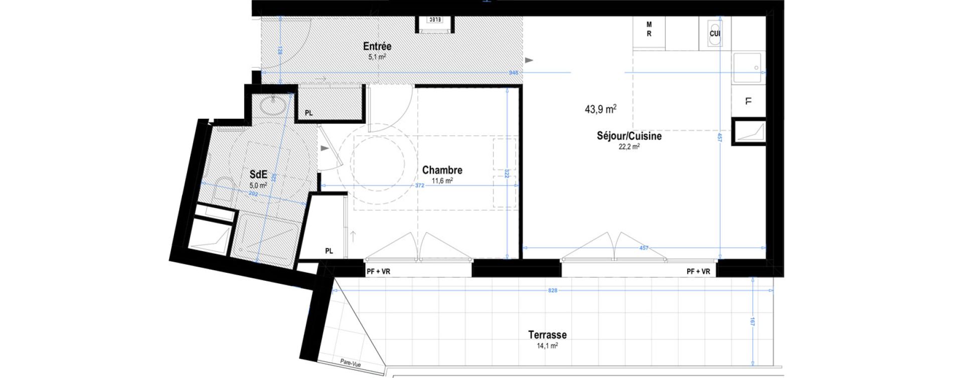 Appartement T2 de 43,90 m2 &agrave; Istres Bardin