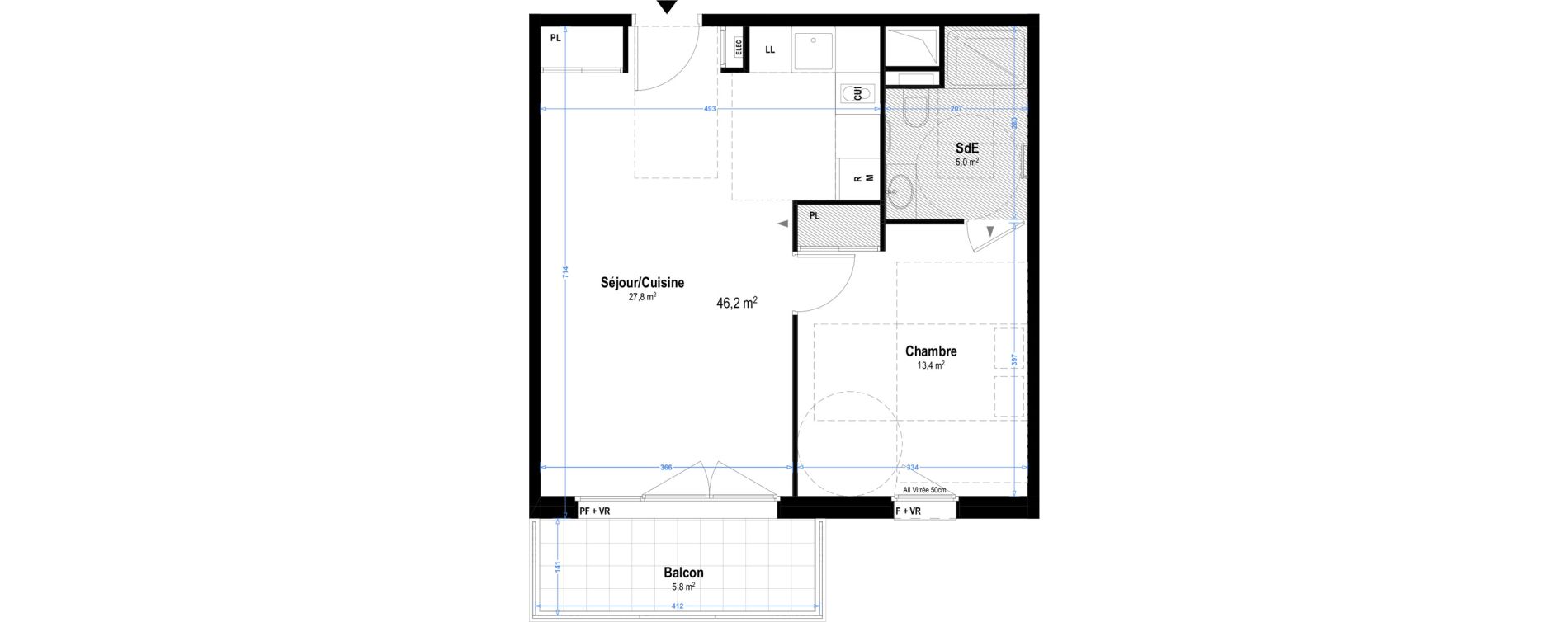 Appartement T2 de 46,20 m2 &agrave; Istres Bardin