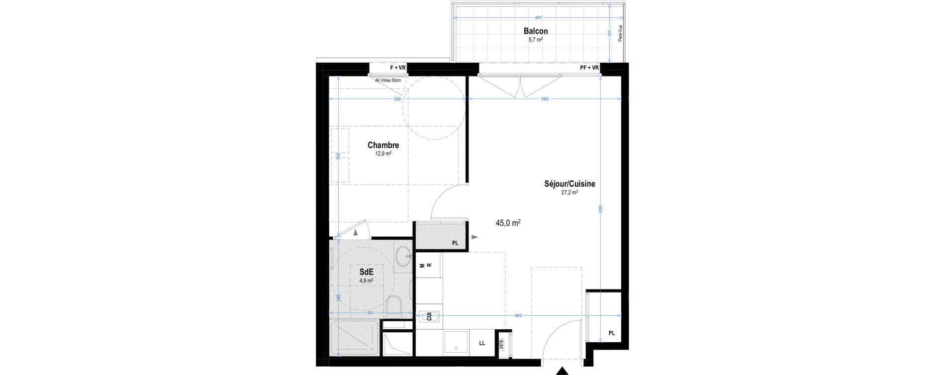 Appartement T2 de 45,00 m2 &agrave; Istres Bardin