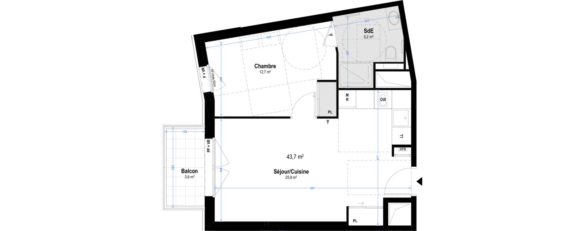 Appartement T2 de 43,70 m2 &agrave; Istres Bardin