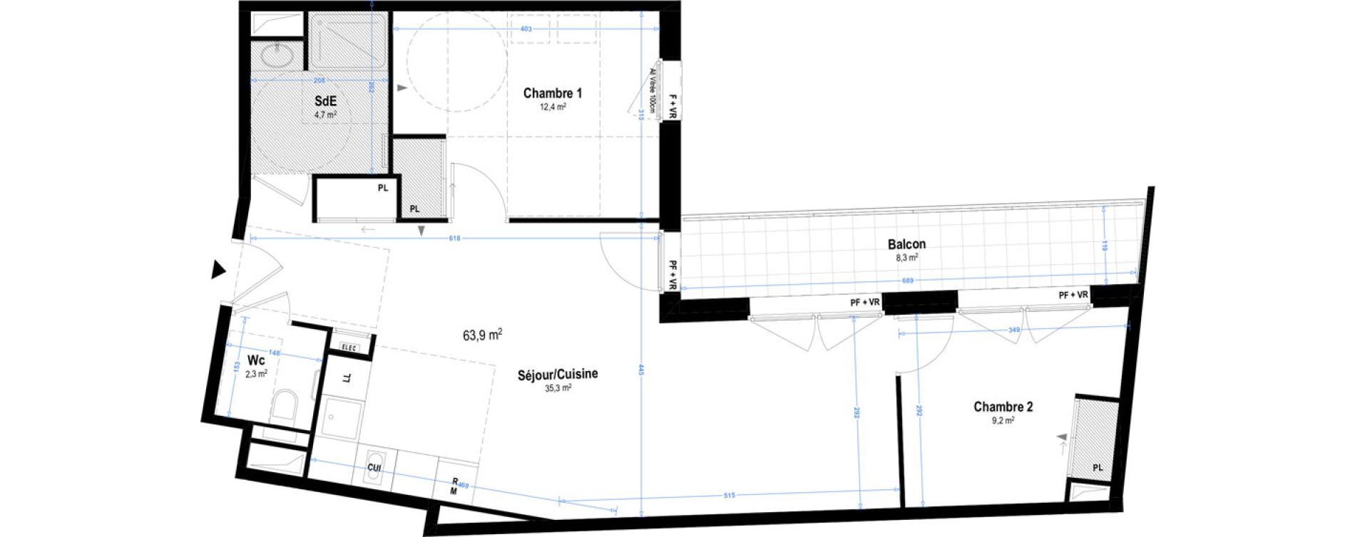 Appartement T3 de 63,90 m2 &agrave; Istres Bardin