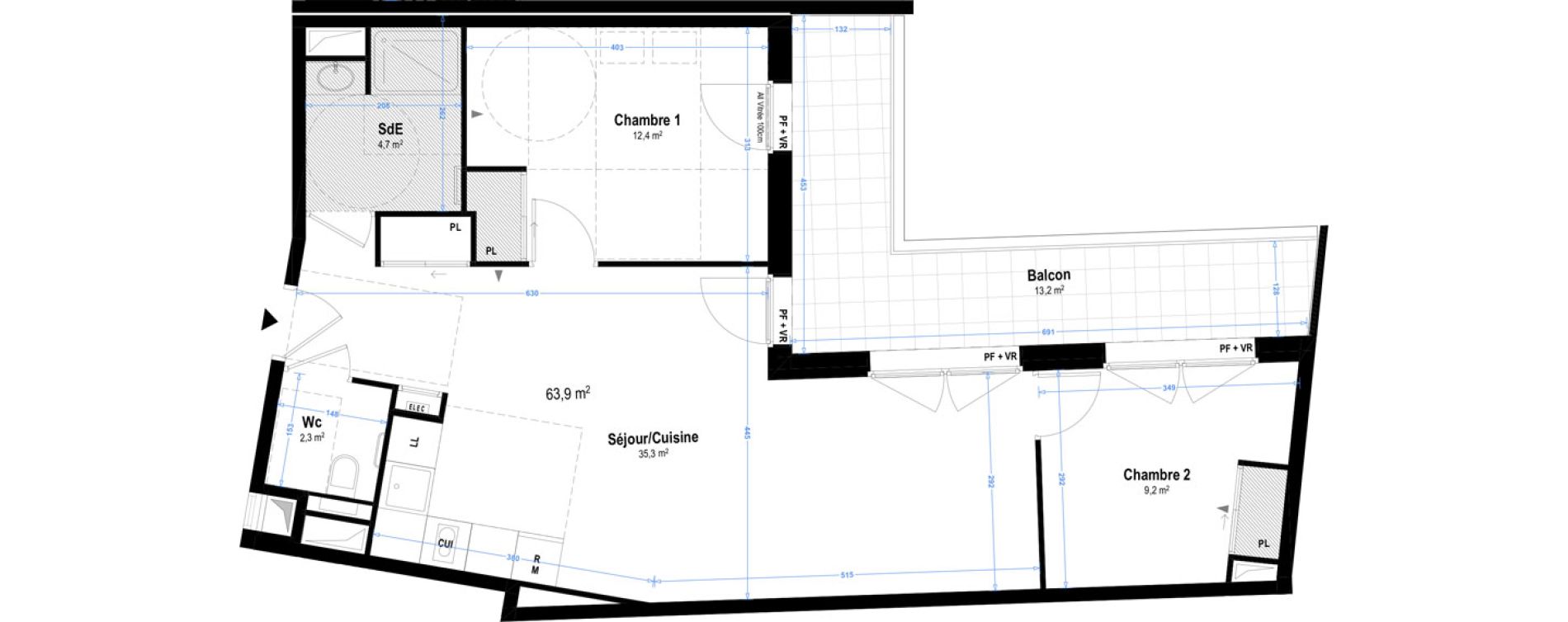 Appartement T3 de 63,90 m2 &agrave; Istres Bardin