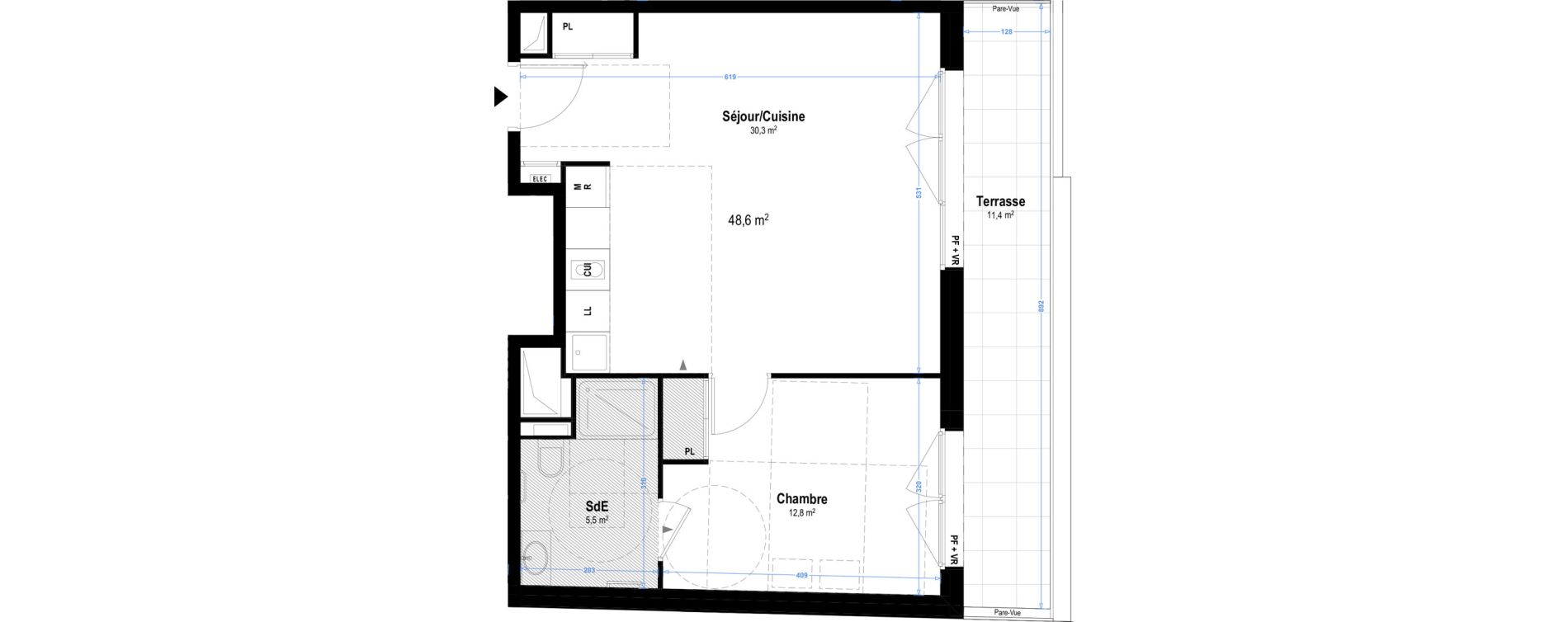 Appartement T2 de 48,60 m2 &agrave; Istres Bardin