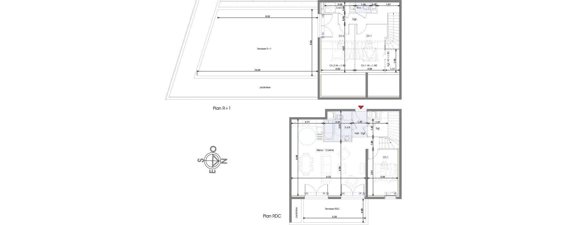 Duplex T4 de 92,27 m2 &agrave; Istres Rassuen