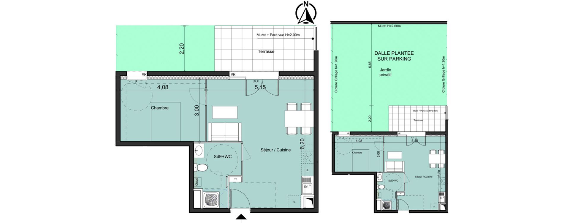 Appartement T2 de 44,43 m2 &agrave; La Bouilladisse Centre