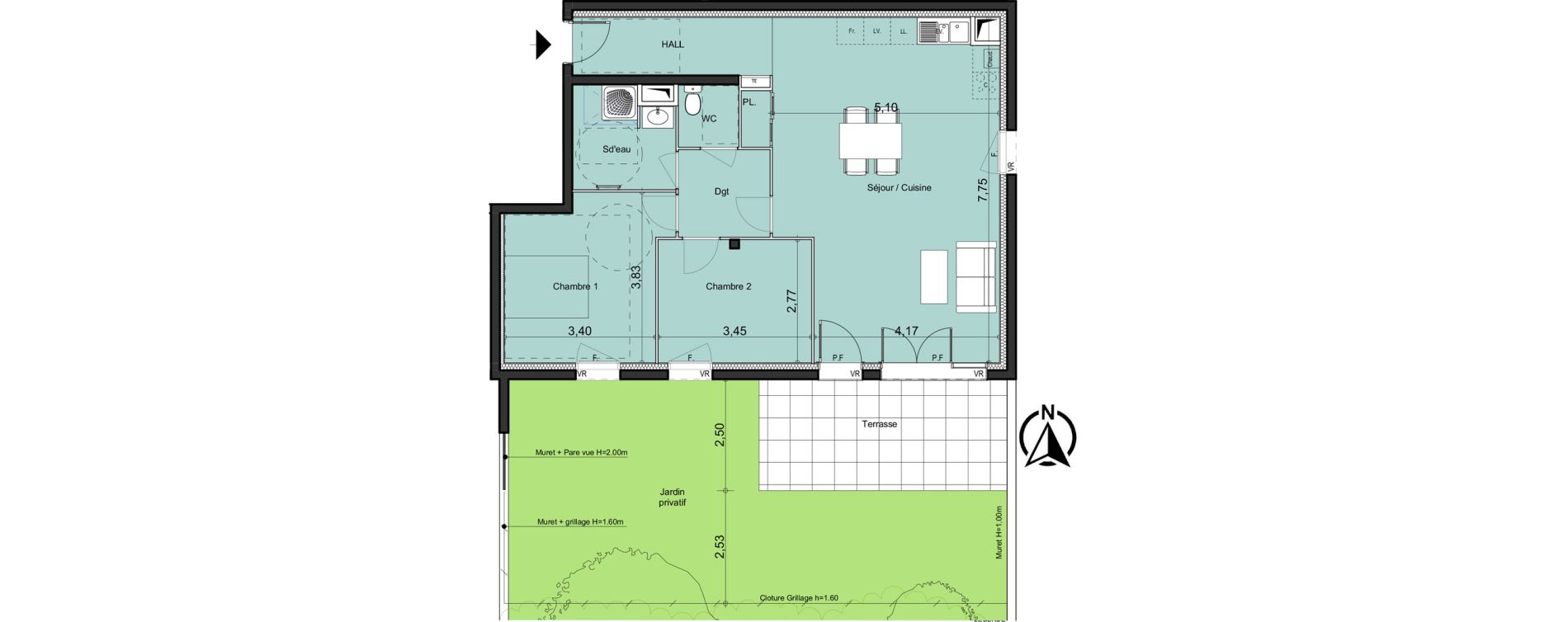 Appartement T3 de 76,53 m2 &agrave; La Bouilladisse Centre
