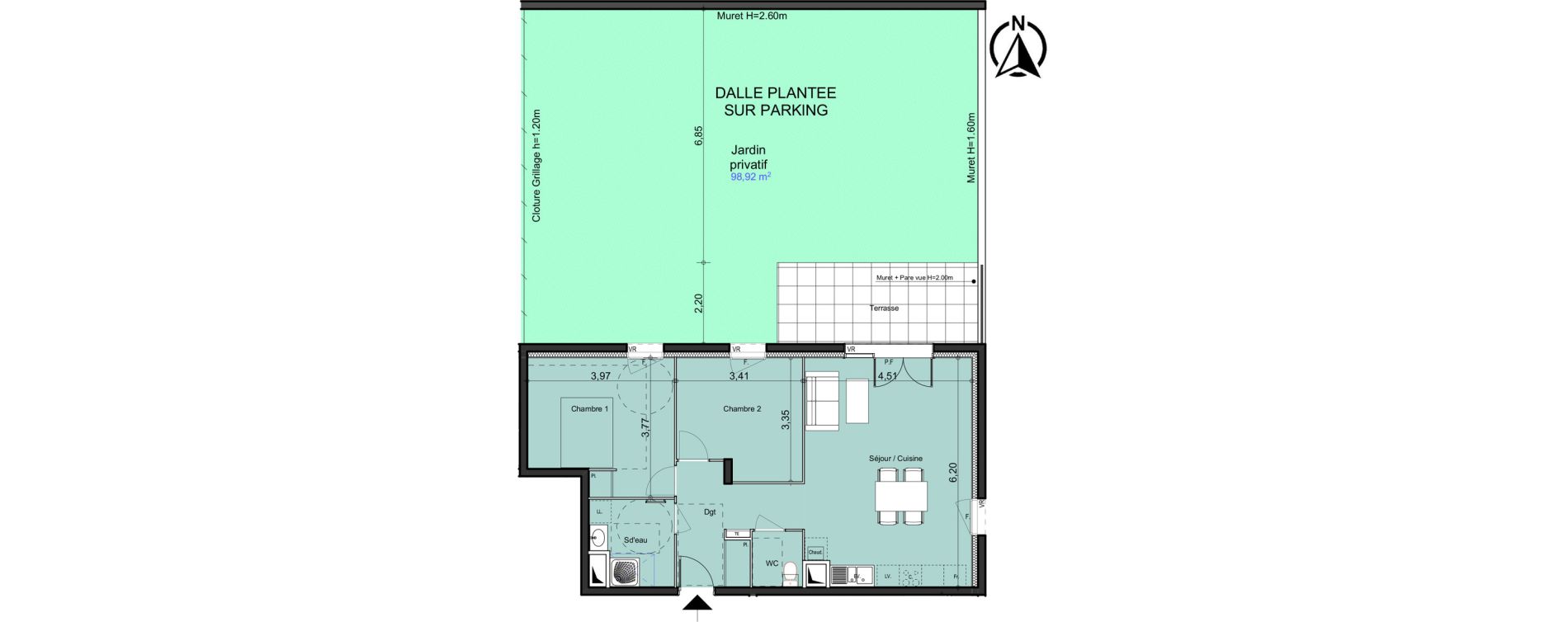 Appartement T3 de 66,66 m2 &agrave; La Bouilladisse Centre