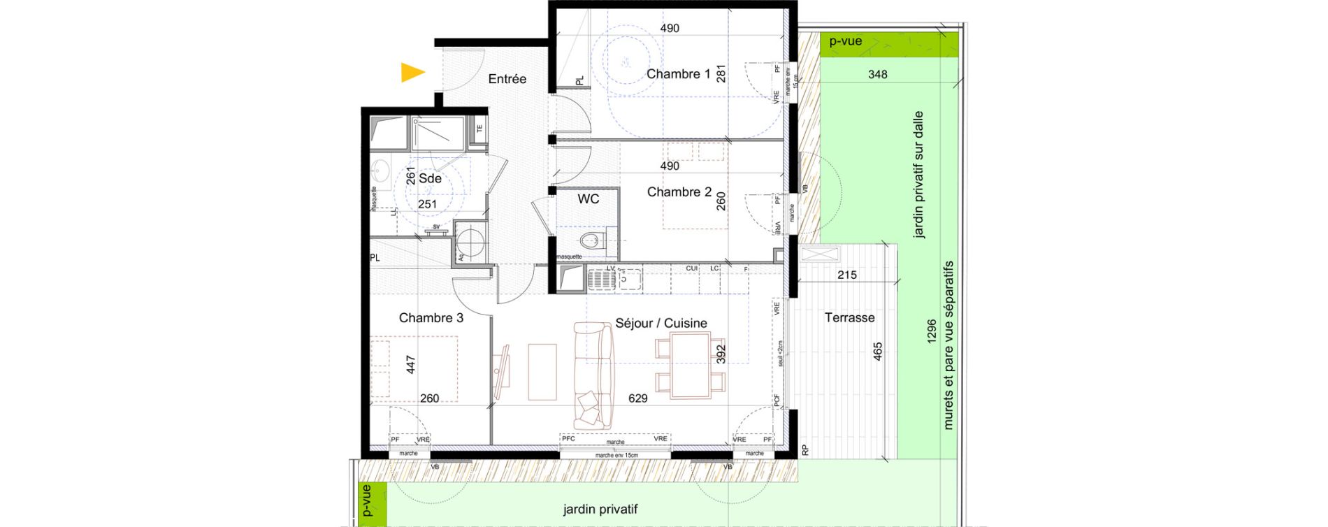 Appartement T4 de 74,40 m2 &agrave; La Ciotat Virebelle - provence - la marine