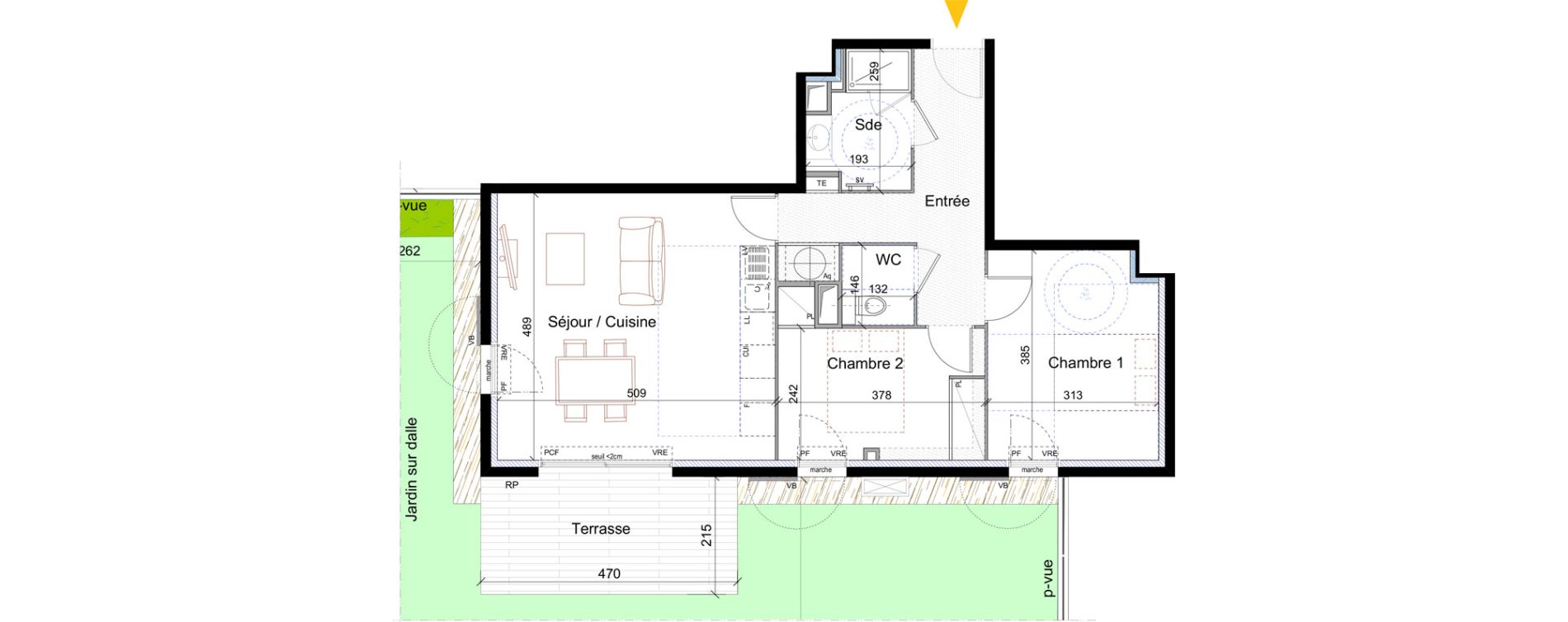 Appartement T3 de 61,45 m2 &agrave; La Ciotat Virebelle - provence - la marine