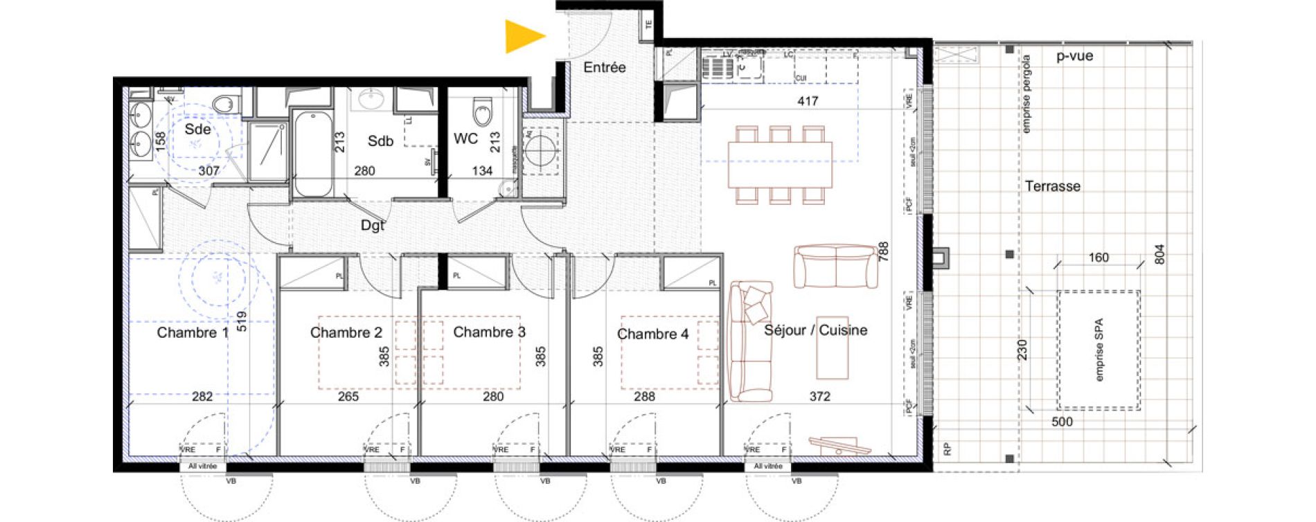 Appartement T5 de 106,85 m2 &agrave; La Ciotat Virebelle - provence - la marine