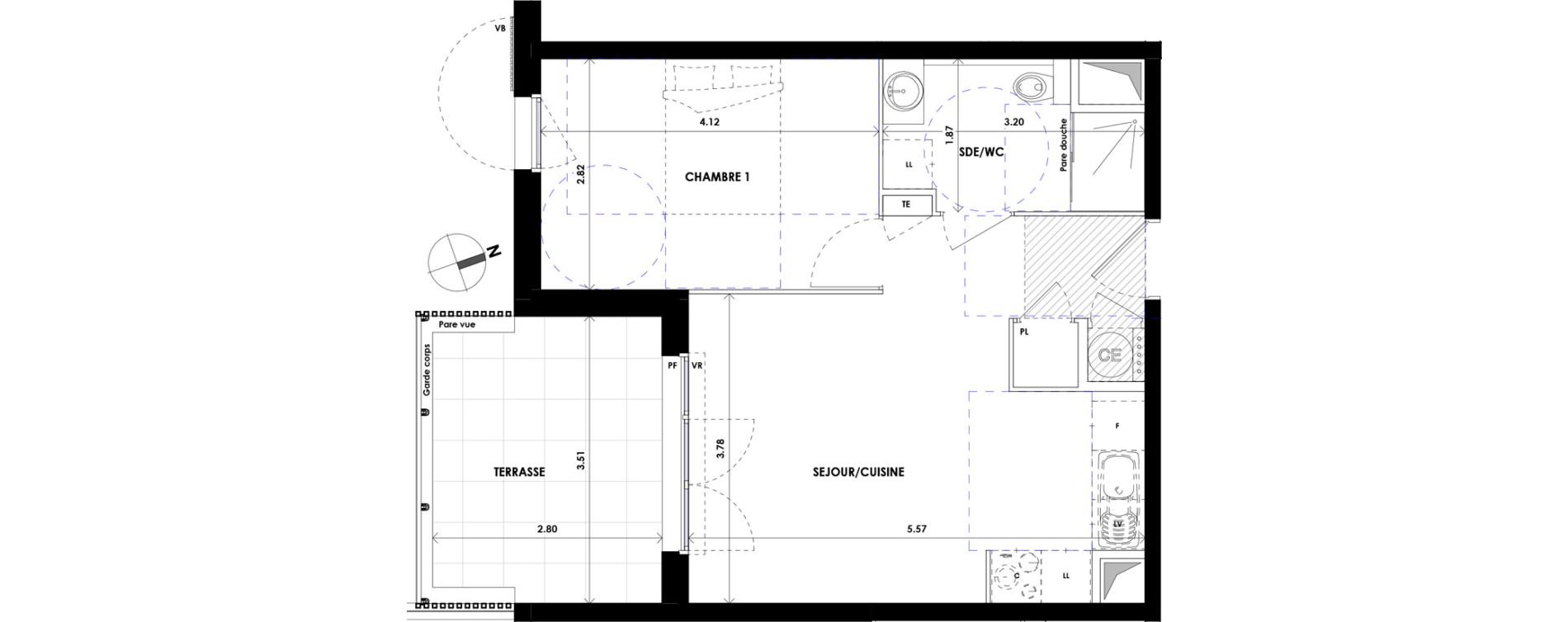 Appartement T2 de 40,20 m2 &agrave; La Ciotat Centre