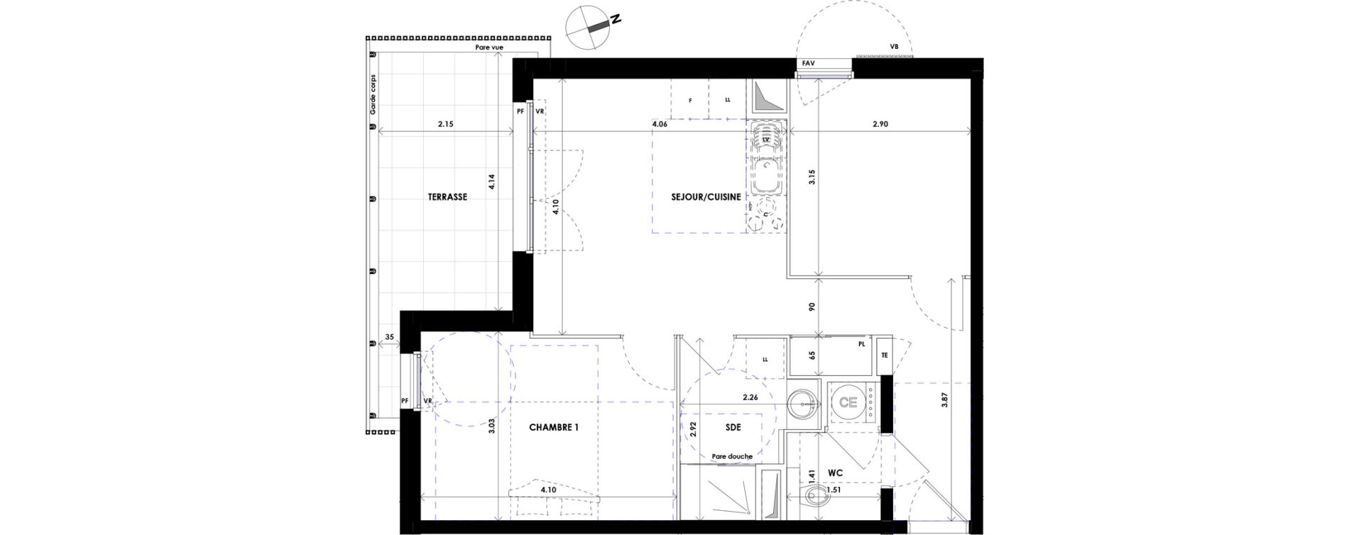 Appartement T3 de 52,60 m2 &agrave; La Ciotat Centre