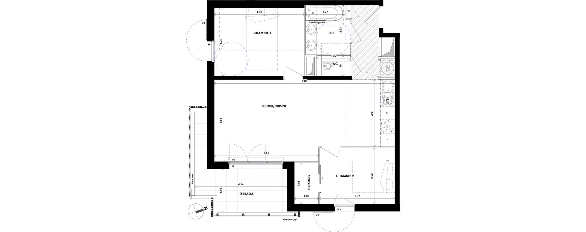 Appartement T3 de 60,60 m2 &agrave; La Ciotat Centre