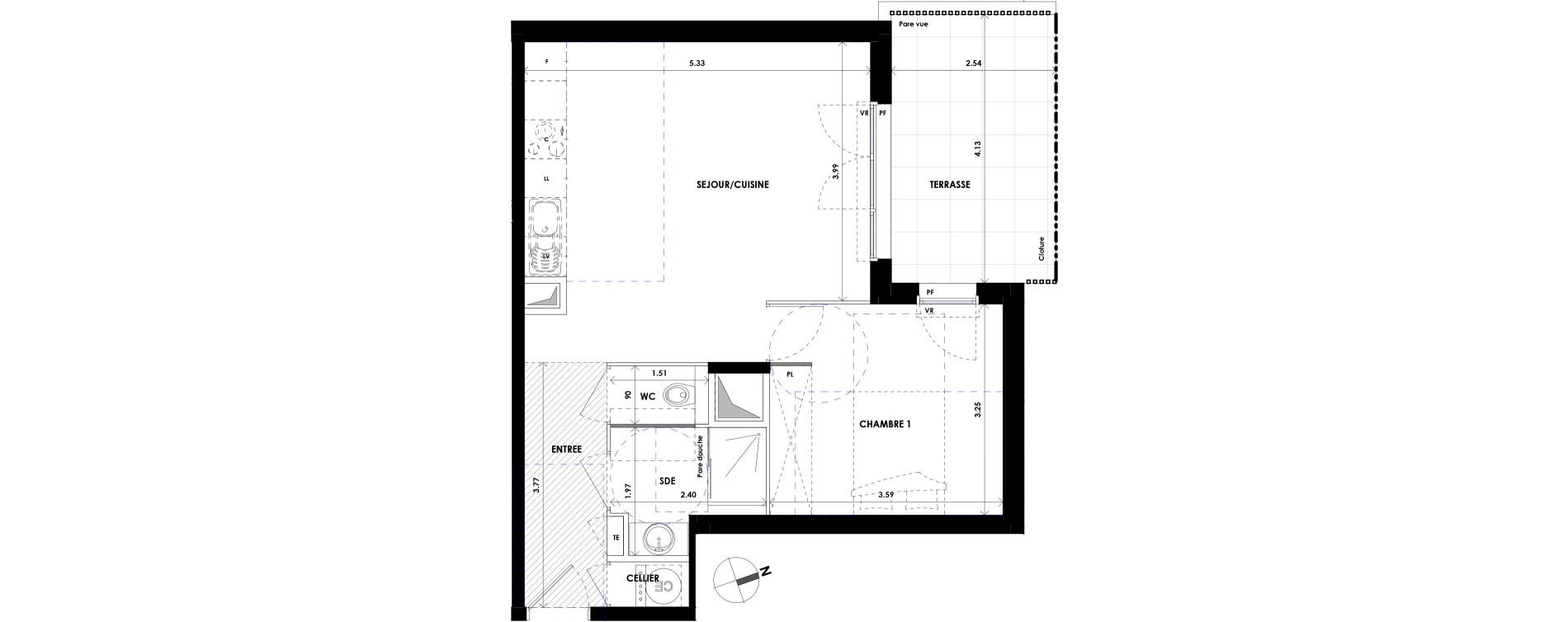 Appartement T2 de 46,90 m2 &agrave; La Ciotat Centre