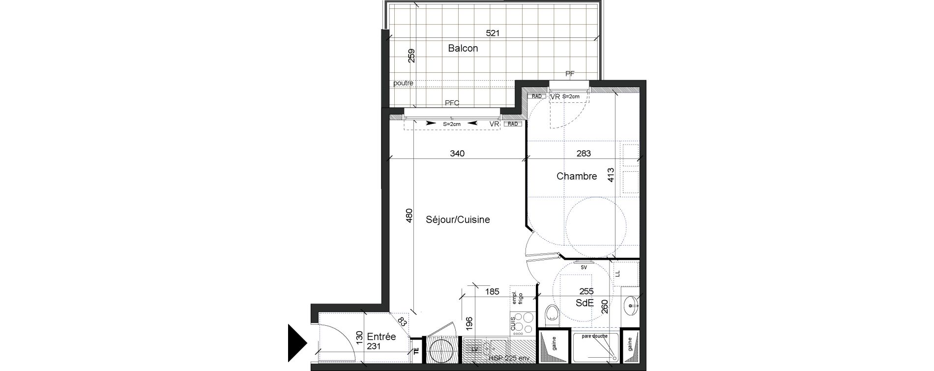 Appartement T2 de 40,35 m2 &agrave; La Ciotat Le garoutier