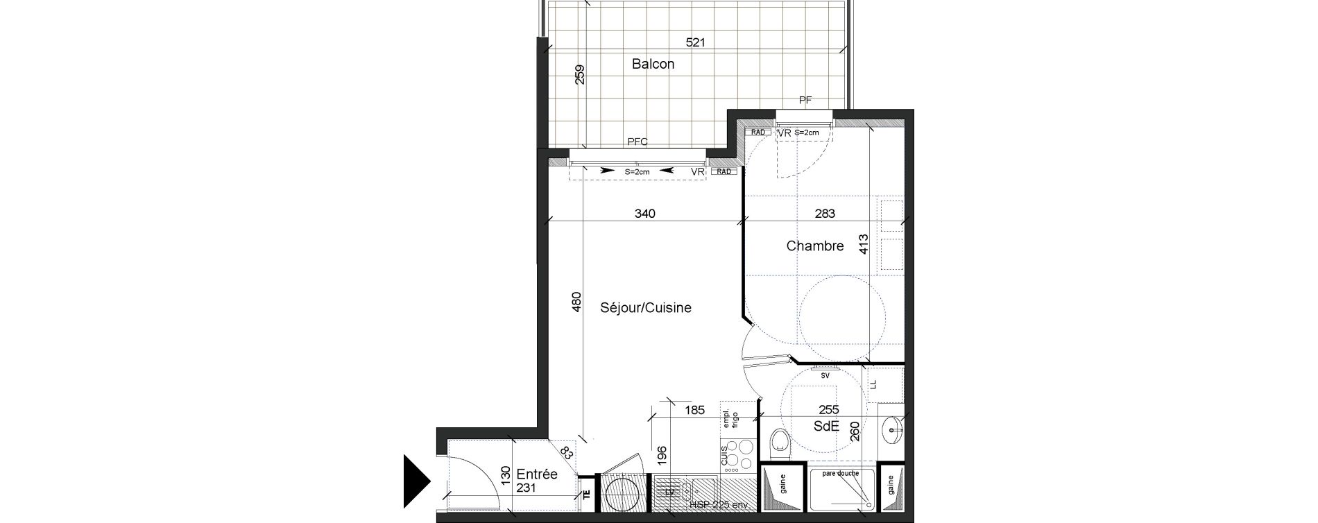 Appartement T2 de 40,35 m2 &agrave; La Ciotat Le garoutier
