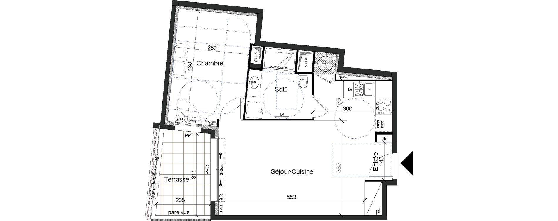 Appartement T2 de 45,60 m2 &agrave; La Ciotat Le garoutier