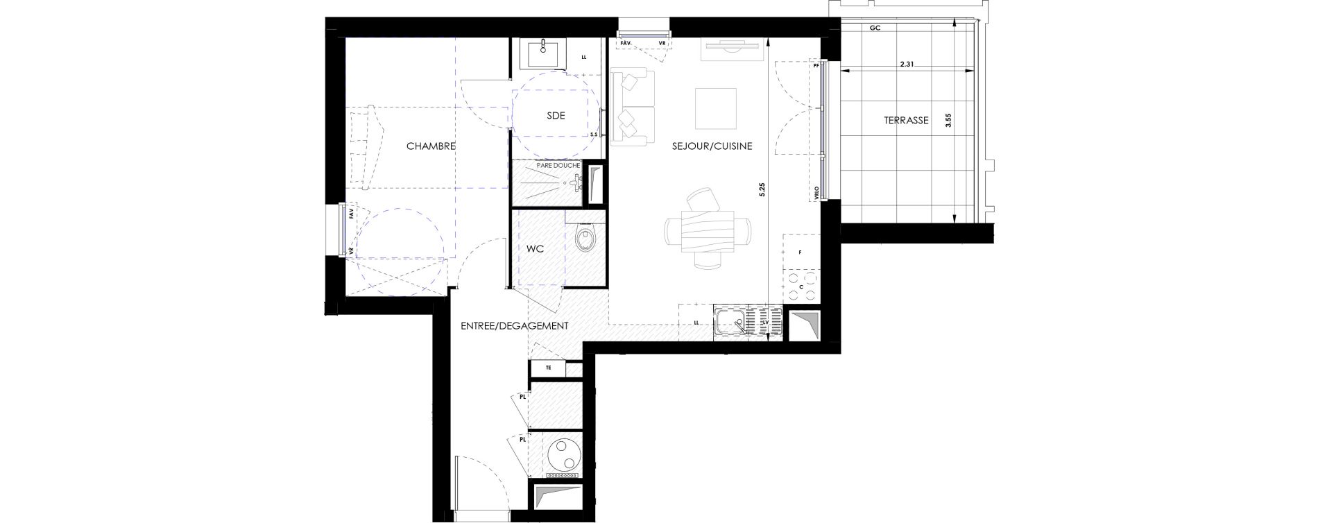 Appartement T2 de 45,80 m2 &agrave; La Ciotat Maltemps