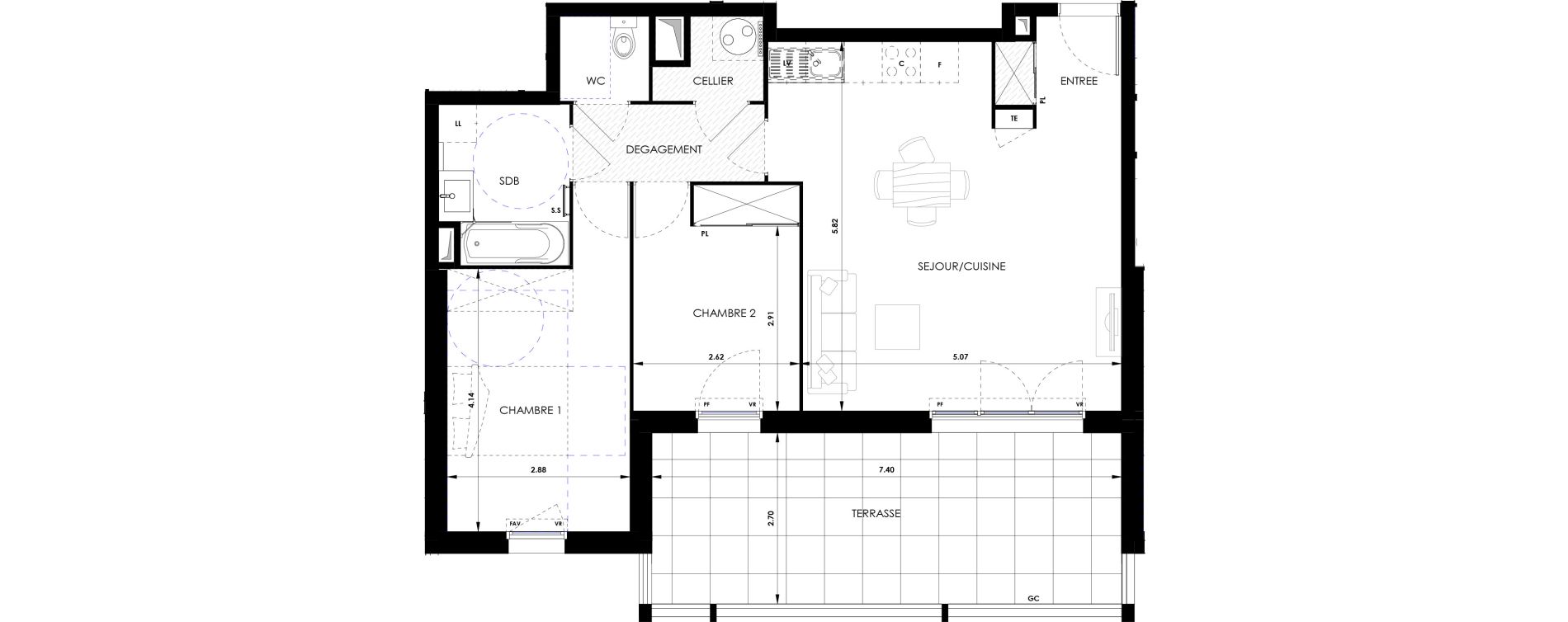 Appartement T3 de 65,60 m2 &agrave; La Ciotat Maltemps