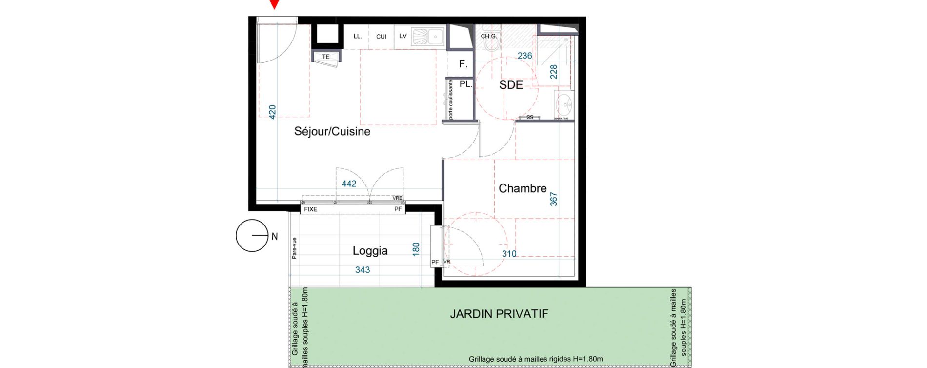 Appartement T2 de 35,68 m2 &agrave; La Ciotat Virebelle - provence - la marine
