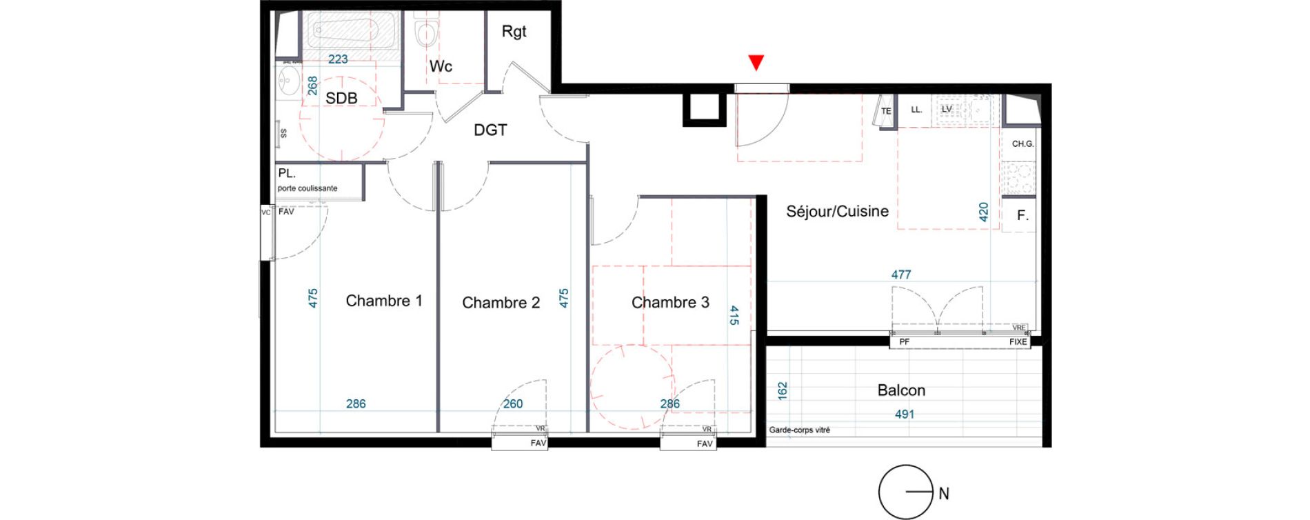 Appartement T4 de 75,85 m2 &agrave; La Ciotat Virebelle - provence - la marine