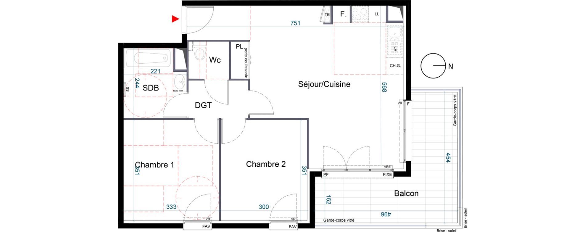 Appartement T3 de 61,44 m2 &agrave; La Ciotat Virebelle - provence - la marine