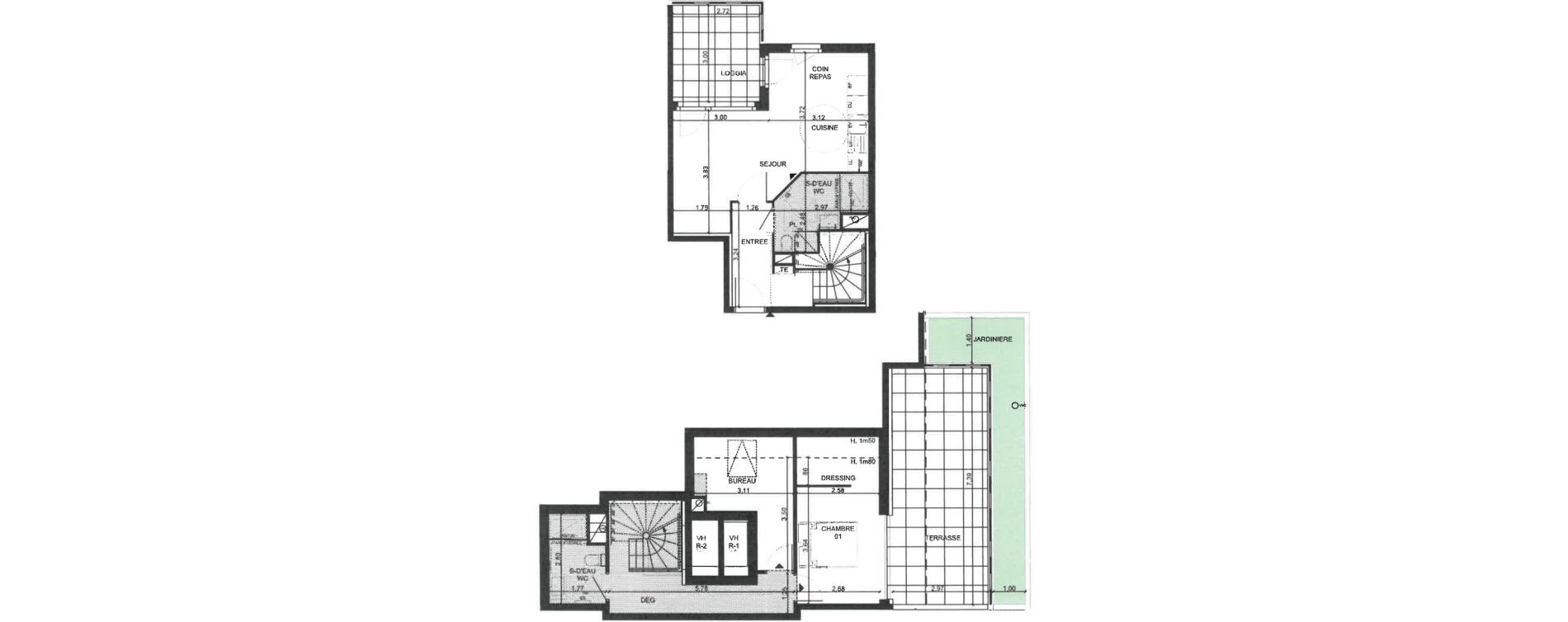 Duplex T3 de 64,15 m2 &agrave; La Ciotat Le garoutier