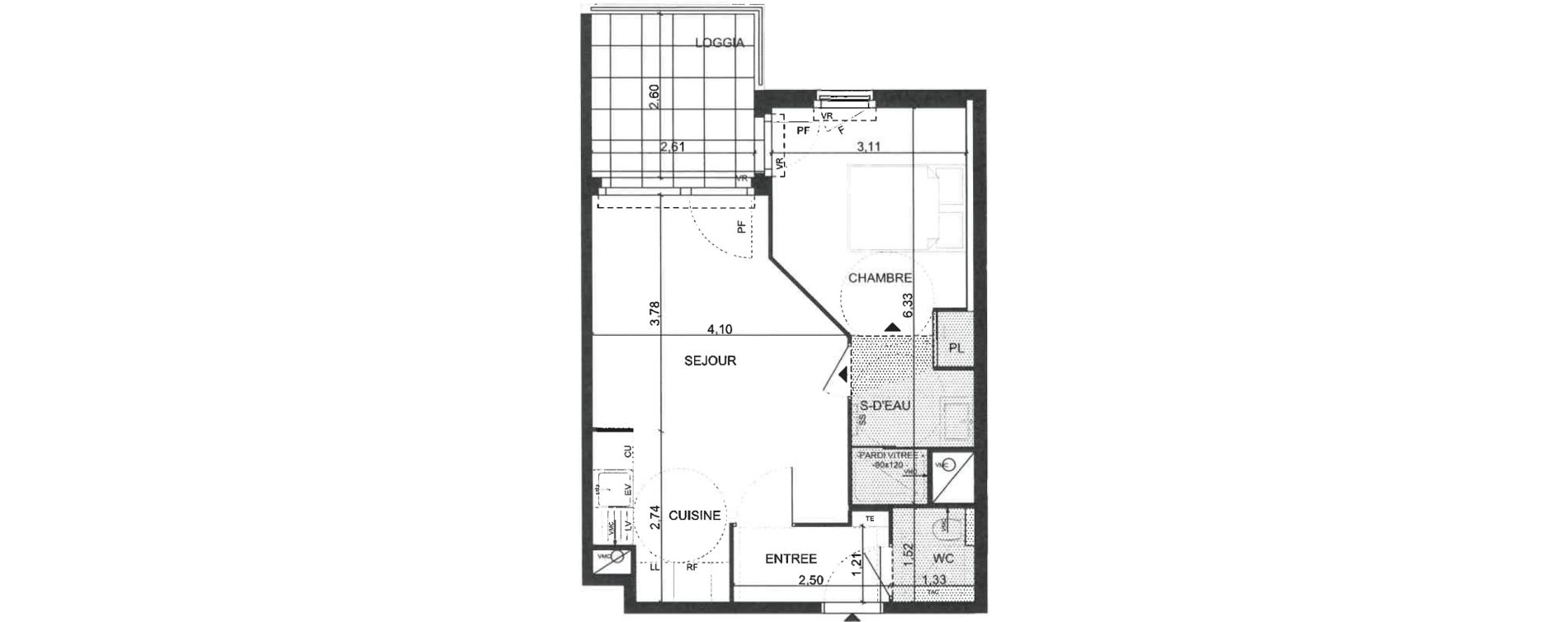 Appartement T2 de 41,71 m2 &agrave; La Ciotat Le garoutier