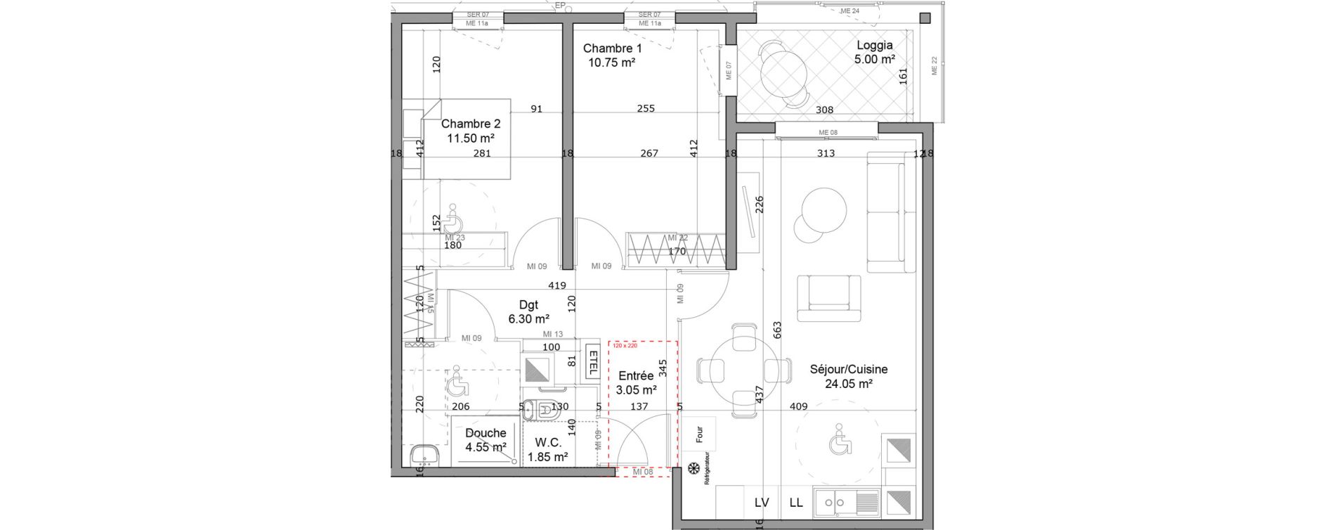 Appartement T3 de 62,05 m2 &agrave; La Ciotat Centre ville