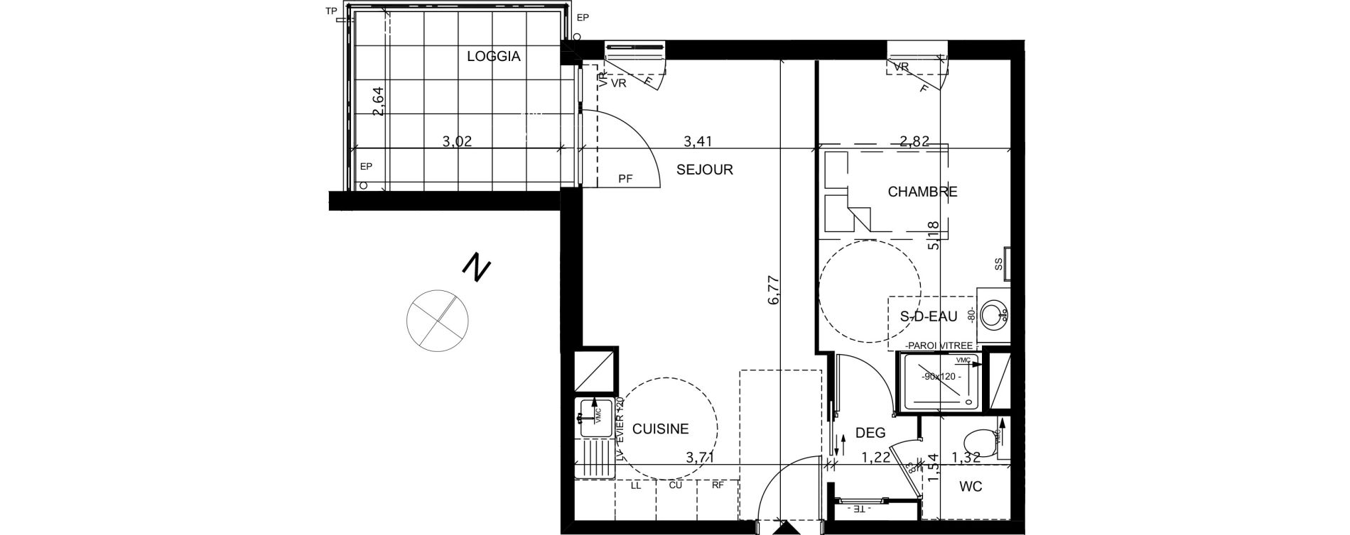 Appartement T2 de 40,78 m2 &agrave; La Ciotat Le garoutier