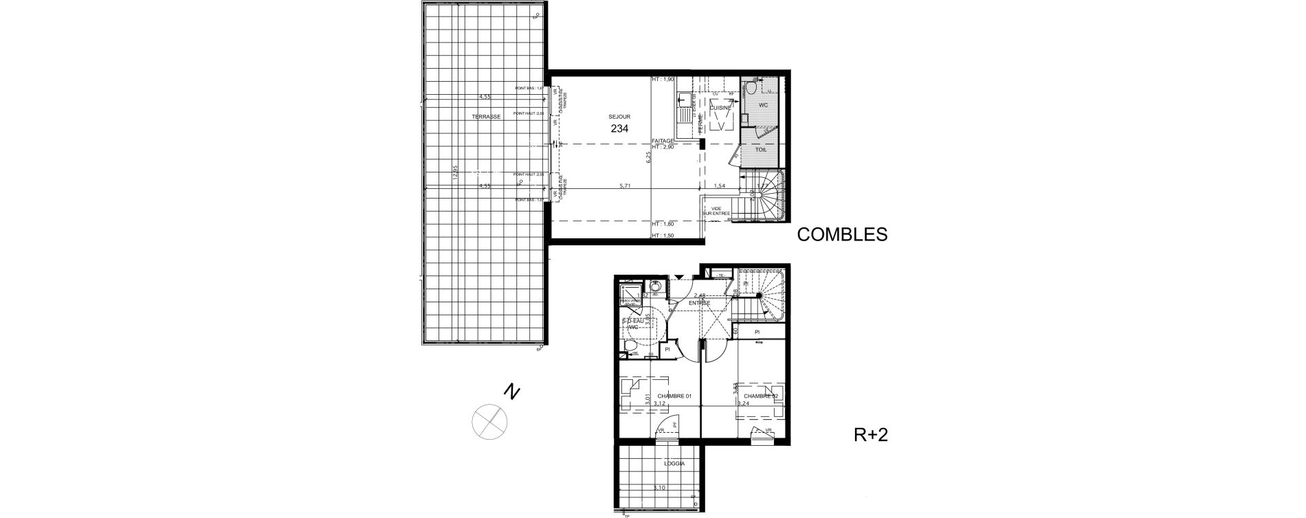 Duplex T3 de 83,60 m2 &agrave; La Ciotat Le garoutier