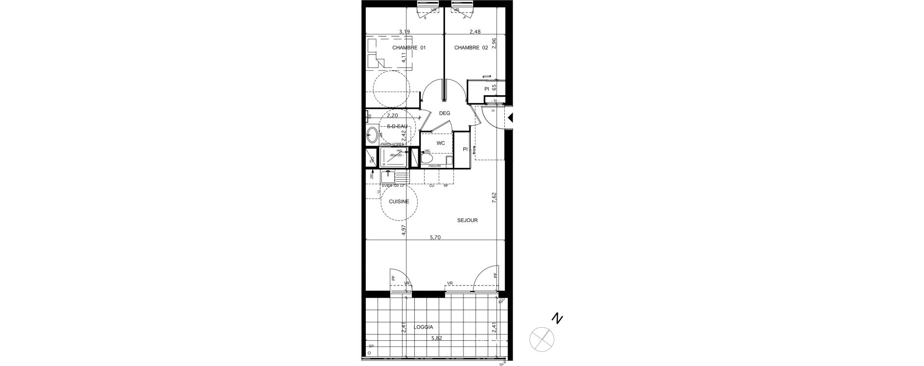 Appartement T3 de 63,88 m2 &agrave; La Ciotat Le garoutier
