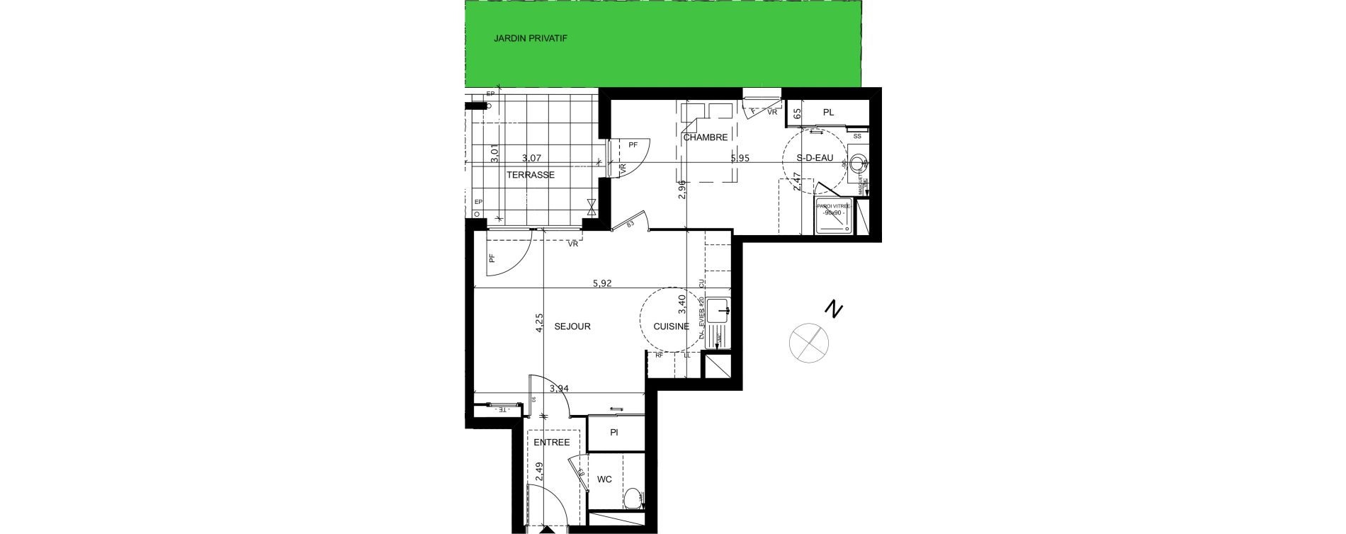 Appartement T2 de 46,77 m2 &agrave; La Ciotat Le garoutier