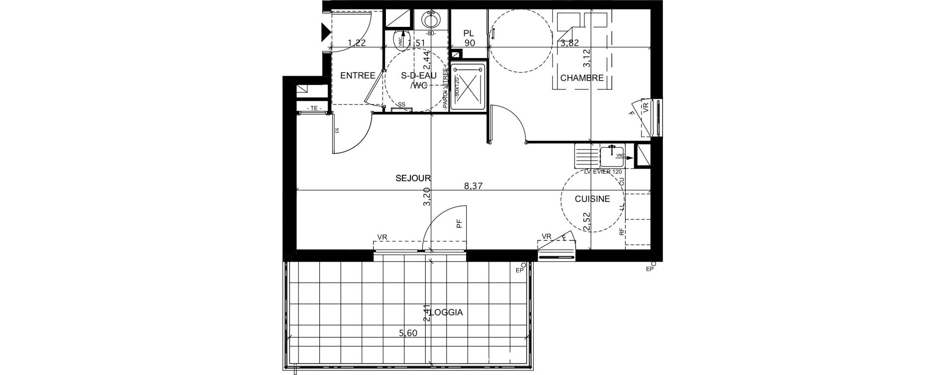 Appartement T2 de 44,24 m2 &agrave; La Ciotat Le garoutier