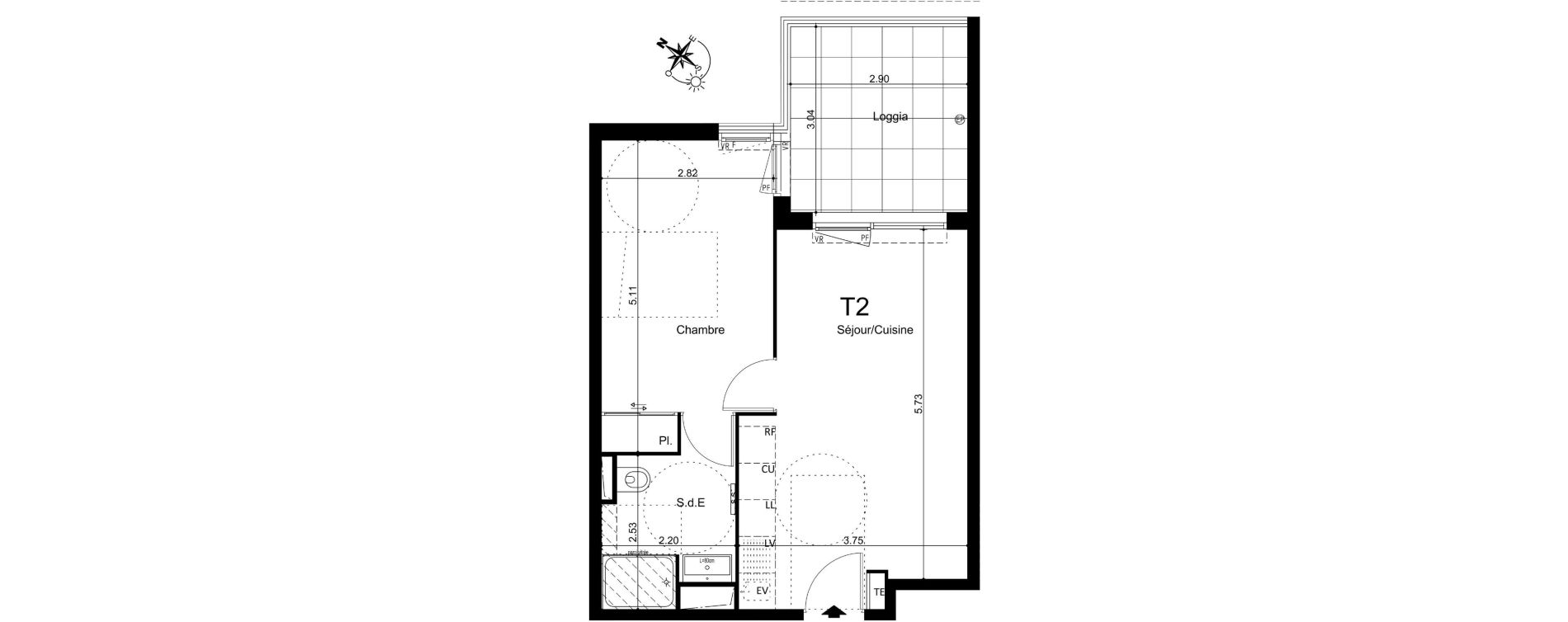 Appartement T2 de 39,47 m2 &agrave; La Ciotat Le golfe d&rsquo;amour